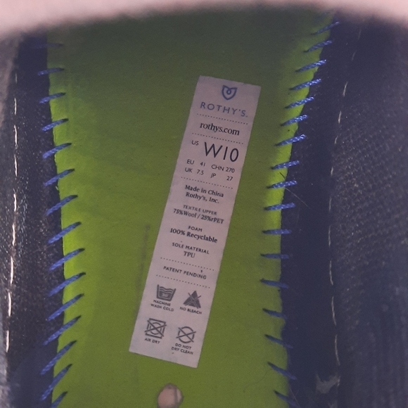 Rothy's The Chelsea Black High Top Sneakers Size 10 Women's Shoes - Picture 13 of 14